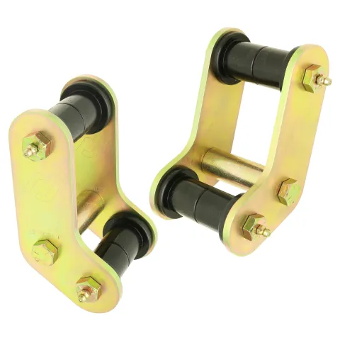 Boomerang Leaf Spring Shackles 87-95 Wrangler YJ Rear Includes Urethane Bushings HD Greasable Bolts Pair RockJock 4x4