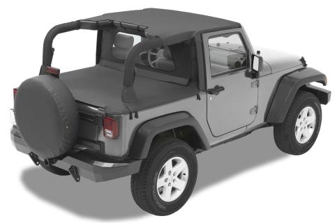 Jeep Bikini Top Header Targa Bikini Tops For Jeep 2007-2009 Wrangler JK 2 Door Black Diamond Fabric Bestop