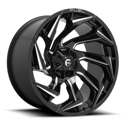 Aluminum Wheels 20X9 Reaction D753 5 On 114.3/5 On 127 Gloss Black/Milled 78 Bore 1 Offset Fuel Off Road Wheels