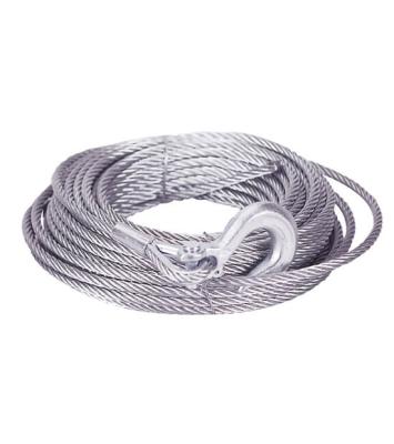 100 Foot Steel Winch Cable 5/16 x 100 Foot Includes Hook Mile Marker