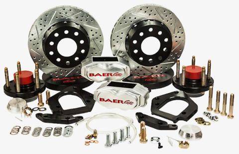 Brake System 11 Inch Front SS4+ Deep Stage Drag Race Clear 79-93 Mustang 4 Lug BAER Brakes