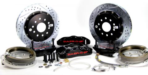 Brake System 14 Inch Rear Pro+ w/Park Brake Black 67-69 GM F Body BAER Brakes