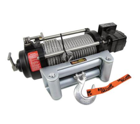9000 LB Hydraulic Winch 14 C.I. 24V Hydraulic Motor w/Roller Fairlead 100 Foot Cable Mile Marker