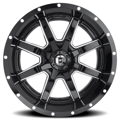 Aluminum Wheels 22X10 Maverick D610 5 On 139.7/5 On 150 Gloss Black/Milled 110.3 Bore 10 Offset Fuel Off Road Wheels