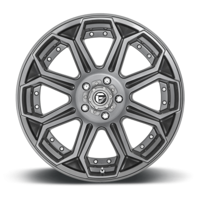 Aluminum Wheels 26X14 Siege D705 5 On 127 Brushed Gunmetal Gray Tinted Clear 71.5 Bore -75 Offset Fuel Off Road Wheels