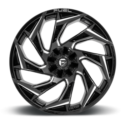 Aluminum Wheels 20X10 Reaction D753 5 On 114.3/5 On 127 Gloss Black/Milled 78 Bore -18 Offset Fuel Off Road Wheels