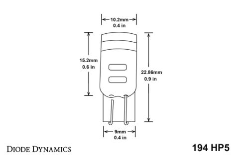 194 LED Bulb HP5 LED Cool White Single Diode Dynamics