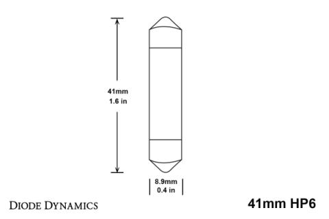 41mm HP6 LED Bulb Red Single Diode Dynamics