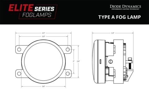 Elite Series Fog Lamps for 2013-2015 Honda Civic Si Sedan Pair Cool White 6000K Diode Dynamics