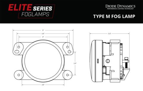Elite Series Fog Lamps for 2009-2017 Dodge Journey Pair Cool White 6000K Diode Dynamics