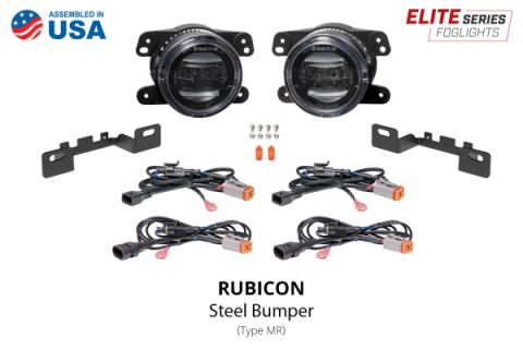 Elite Series Fog Lamps for 2020-2022 Jeep JT Gladiator Rubicon w/ Steel Bumper Pair Yellow 3000K Diode Dynamics
