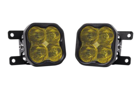 SS3 LED Fog Light Kit for 2010-2018 Ford Transit Connect Yellow SAE Fog Sport w/ Backlight Diode Dynamics