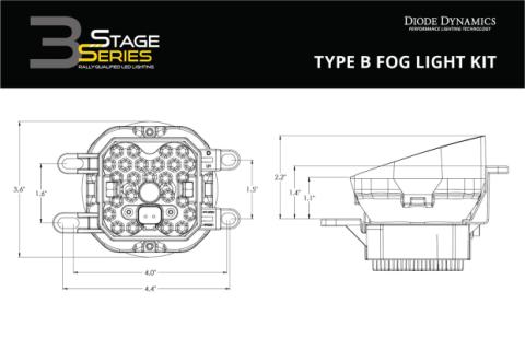 SS3 LED Fog Light Kit for 2013-2015 Lexus ES350 White SAE Fog Sport w/ Backlight Diode Dynamics