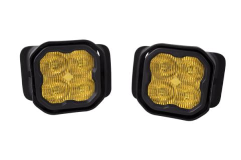 SS3 LED Fog Light Kit for 2017-2021 Ford Super Duty Yellow SAE Fog Pro w/ Backlight Diode Dynamics