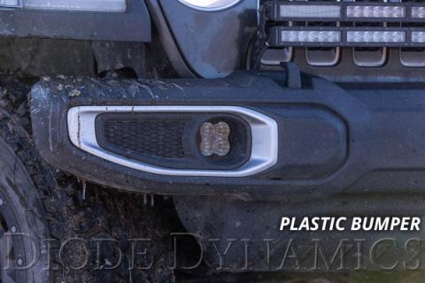 SS3 LED Fog Light Kit for 2020-2021 Jeep Gladiator Yellow SAE Fog Pro w/ Backlight Type MR Bracket Kit Diode Dynamics