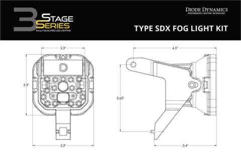 SS3 LED Fog Light Kit for 1999-2010 Ford Super Duty F-250/F-350 White SAE Fog Max w/ Backlight Diode Dynamics