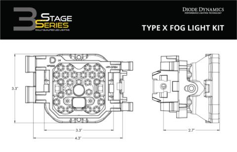 SS3 Max Type SDX Kit ABL Yellow SAE Fog Diode Dynamics