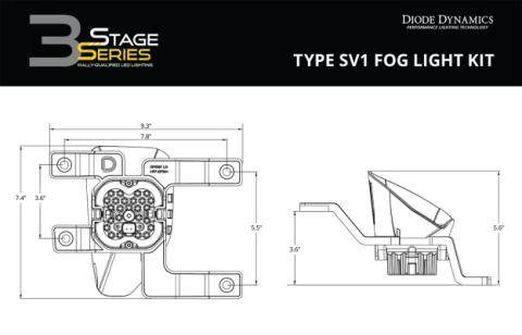 SS3 LED Fog Light Kit for 2019 Chevrolet Silverado 1500 LD Yellow SAE Fog Sport w/ Backlight Diode Dynamics