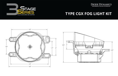 SS3 LED Fog Light Kit for 2011-2013 Lexus IS250, White SAE Fog Sport with Backlight