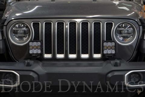 SS5 Bumper LED Pod Light Kit for 2018-2021 Jeep JL Wrangler, Pro Yellow Combo Diode Dynamics
