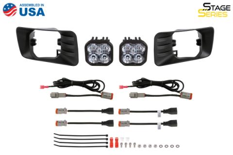SS3 LED Fog Light Kit for 2007-2014 Chevrolet Silverado 2500/3500 HD, Yellow SAE Fog Pro with Backlight Diode Dynamics