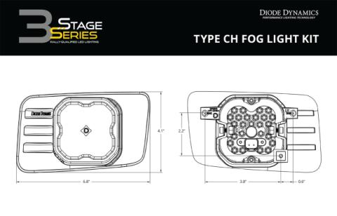 SS3 LED Fog Light Kit for 2007-2014 Chevrolet Suburban Z71, Yellow SAE Fog Pro with Backlight Diode Dynamics