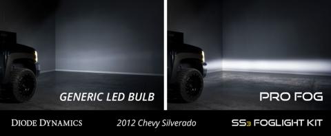 SS3 LED Fog Light Kit for 2007-2015 Chevrolet Silverado, Yellow SAE Fog Max with Backlight Diode Dynamics