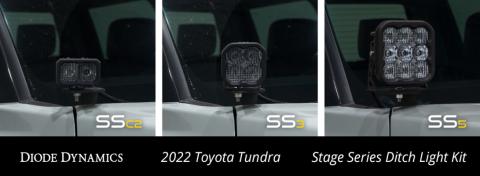 Stage Series Ditch Light Kit for 2022 Toyota Tundra C2 Pro Diode Dymanics Yellow Combo Diode Dymanics