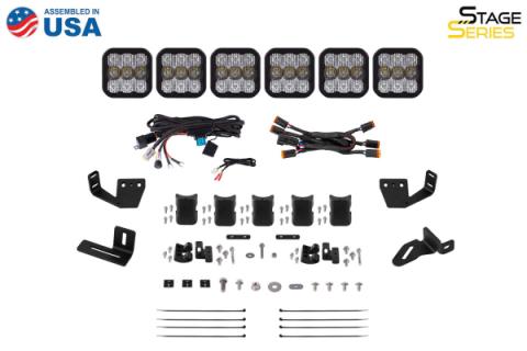 SS5 6-Pod CrossLink Mounting Kit for Prinsu/Sherpa Roof Racks, Pro Yellow Combo Diode Dynamics