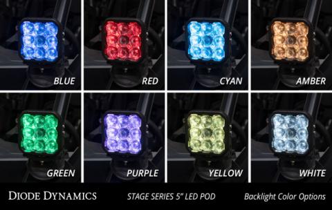 Stage Series A-Pillar Pod Kit for 2021-2024 Polaris RZR Trail, Yellow (3000K) SS5 Sport Sport Yellow Combo
