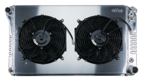 77-87 Chevy/GMC Pickup Truck 21 Inch Aluminum Radiator and 14 Inch Fan Kit Cold Case Radiators