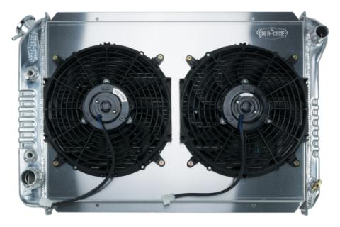 1987-1993 Ford Mustang Cobra Aluminum Radiator Auto Transmission Dual 12 Inch Fans Cold Case Radiators