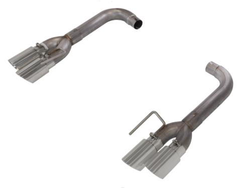 Axle Back Exhaust 18-Pres Mustang GT Split Rear Quad Exit 3 in Quad 304 Stainless Steel Tips Incl Hardware/Muffler Delete Pypes Exhaust