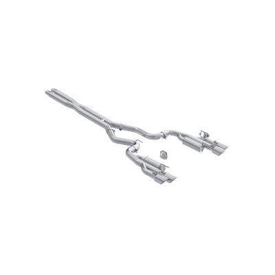 24-Up Ford Mustang GT 5.0L, Armor Pro T304 Stainless Steel 3 Inch Cat-Back Dual Split Rear with Quad Tips, Race Profile MBRP