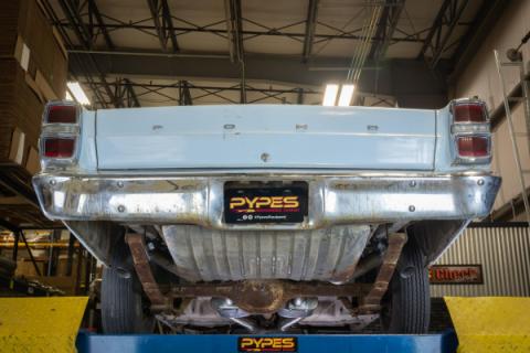 1966-71 Ford Fairlane 2.5 Inch H-Pipe Crossmember Back Quarter Panel Exit Exhaust No Mufflers Pypes Performance Exhaust