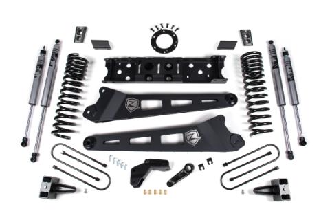 19-24 RAM 3500 4.5 Inch Radius Arm 3 Inch Rear Block With Overload Diesel 8-Bolt T-Case Fox Adventure Shocks Zone Offroad