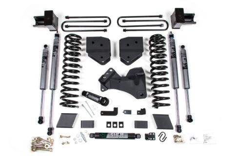 17-19 Ford F-250/350 Super Duty 4 Inch Lift Kit 2 Inch Rear Block Gas 3 Leaf Main Fox Adventure Shocks Adventure Series Shocks Zone Offroad