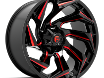 Aluminum Wheels 22X10 Reaction D755 5 On 114.3/5 On 127 Gloss Black Milled Red Tint 78 Bore -18 Offset Fuel Off Road Wheels