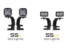 SS3 LED Ditch Light Kit for 2014-2019 GMC Sierra 1500, Pro White Combo Diode Dynamics
