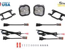 SS3 LED Fog Light Kit for 2009-2014 Ford Focus Yellow SAE Fog Sport w/ Backlight Diode Dynamics