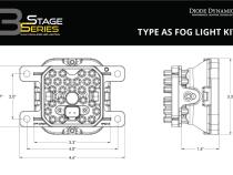 SS3 LED Fog Light Kit for 2009-2014 Ford Focus White SAE Fog Max w/ Backlight Diode Dynamics