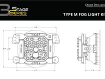 SS3 LED Fog Light Kit for 2011-2013 Jeep Grand Cherokee White SAE Fog Sport w/ Backlight Type M Bracket Kit Diode Dynamics