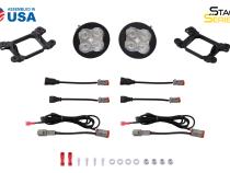 SS3 LED Fog Light Kit for 2014-2017 Jeep Cherokee Yellow SAE Fog Sport w/ Backlight Type M Bracket Kit Diode Dynamics