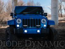 SS3 LED Fog Light Kit for 2007-2018 Jeep JK Wrangler Yellow SAE Fog Pro w/ Backlight Type M Bracket Kit Diode Dynamics