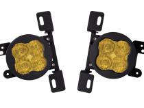 SS3 LED Fog Light Kit for 2007-2018 Jeep JK Wrangler Yellow SAE Fog Pro w/ Backlight Type MR Bracket Kit Diode Dynamics