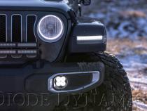 SS3 LED Fog Light Kit for 2018-2021 Jeep JL Wrangler White SAE Fog Max w/ Backlight Type MS Bracket Kit Diode Dynamics