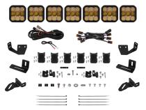 SS5 7-Pod CrossLink Mounting Kit for Prinsu/Sherpa Roof Racks, Sport Yellow Combo Diode Dynamics