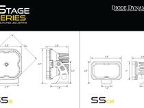 Stage Series 2 Inch LED Ditch Light Kit for 2024-Present Toyota Tacoma, Sport Yellow Combo Diode Dynamics