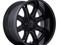 Aluminum Wheels 22X9 Darkstar FC853MB 5 On 114.3/5 On 127 Matte Black/Gloss Black Lip 78.1 Bore 1 Offset Fuel Off Road Wheels