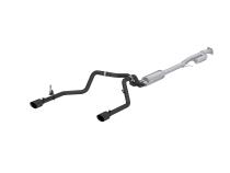 2019-Up Silverado/Sierra 1500 2.7L Armor BLK, Aluminized Steel 3 Inch Cat-Back, 2.5 Inch Dual Split Rear Exit MBRP